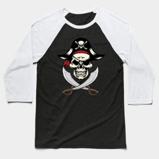 Pirate Shirt Kids or Adults Swords and Skull Baseball T-Shirt